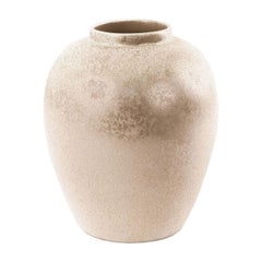 Silver and Beige Speckle Glazed Ceramic Vase