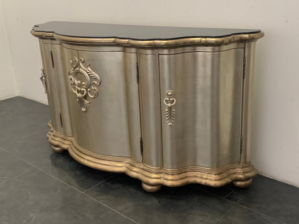 Silver and Black Marble Console from Lam Lee Group, 1990s In Excellent Condition For Sale In Montelabbate, PU