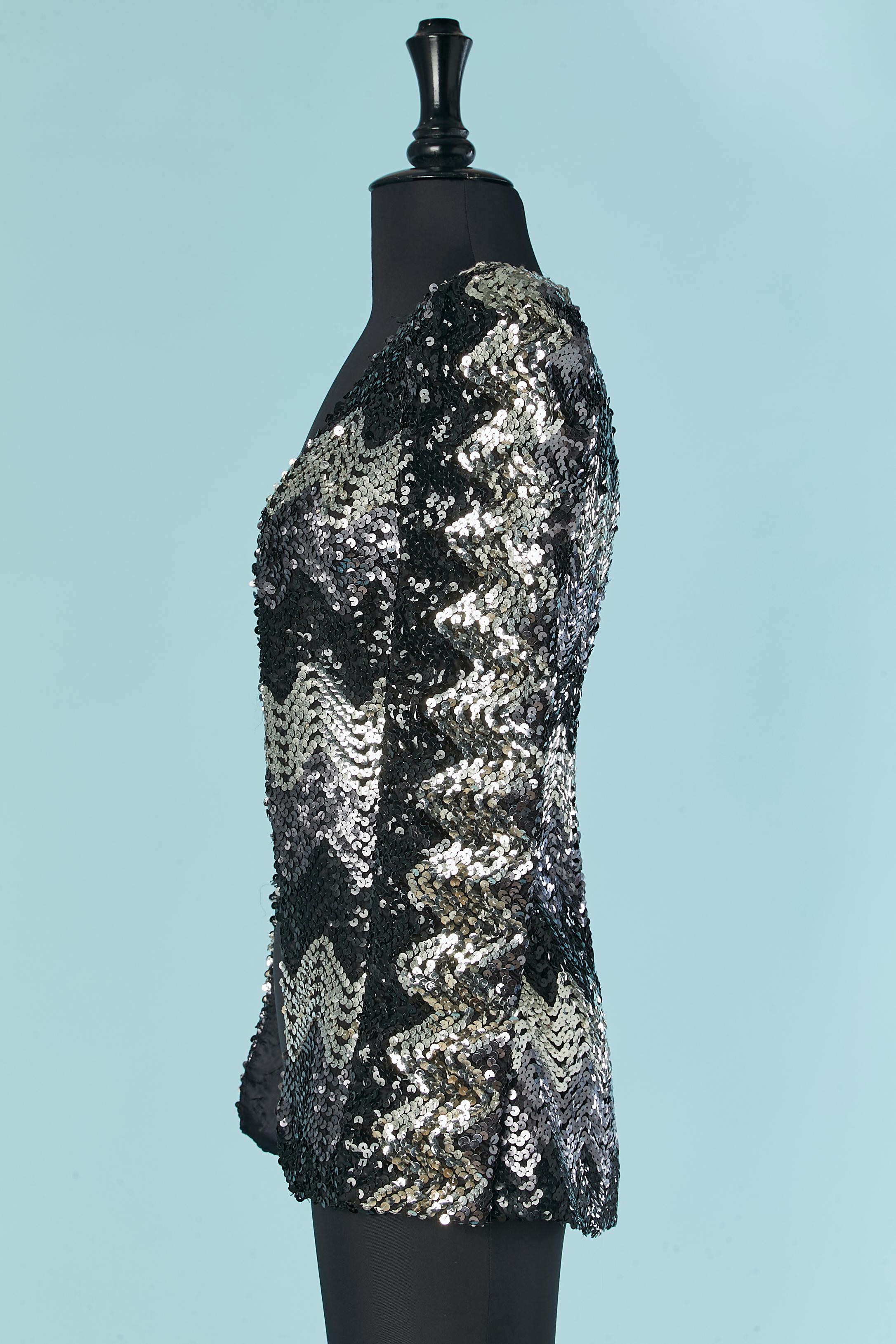 Women's Silver and black sequin jacket BIBA For Sale