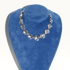 Silver and Blue Chalcedony Necklace Made 1954