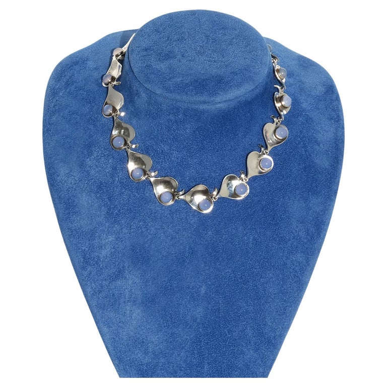 Collier Ancien Vintage Chaîne 3 Rangs Bicolore Argent/gris - État Impeccable