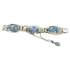 Silver and blue enamel bracelet made in 1912, English Arts and Crafts period