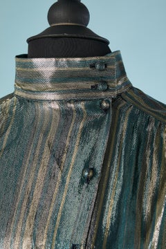 Silver and blue silk lurex ensemble  Ted Lapidus Boutique Haute