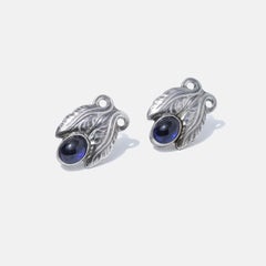 Silver and Blue Stone Earrings by Georg Jensen, Design No 108