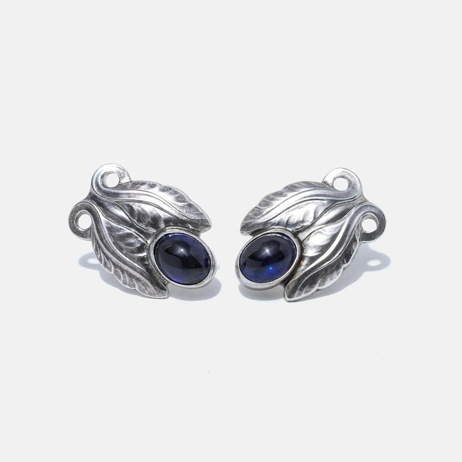 da uomo o donna Orecchini in argento e pietre blu di Georg Jensen, Design/One n. 108 in vendita