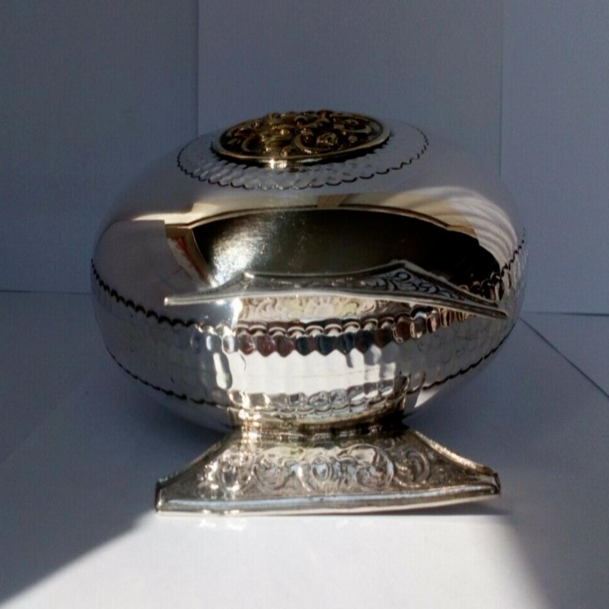 Silver and Brass Vase For Sale 1
