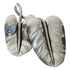 Silver and Chalcedony Brooch by Arvo Saarela