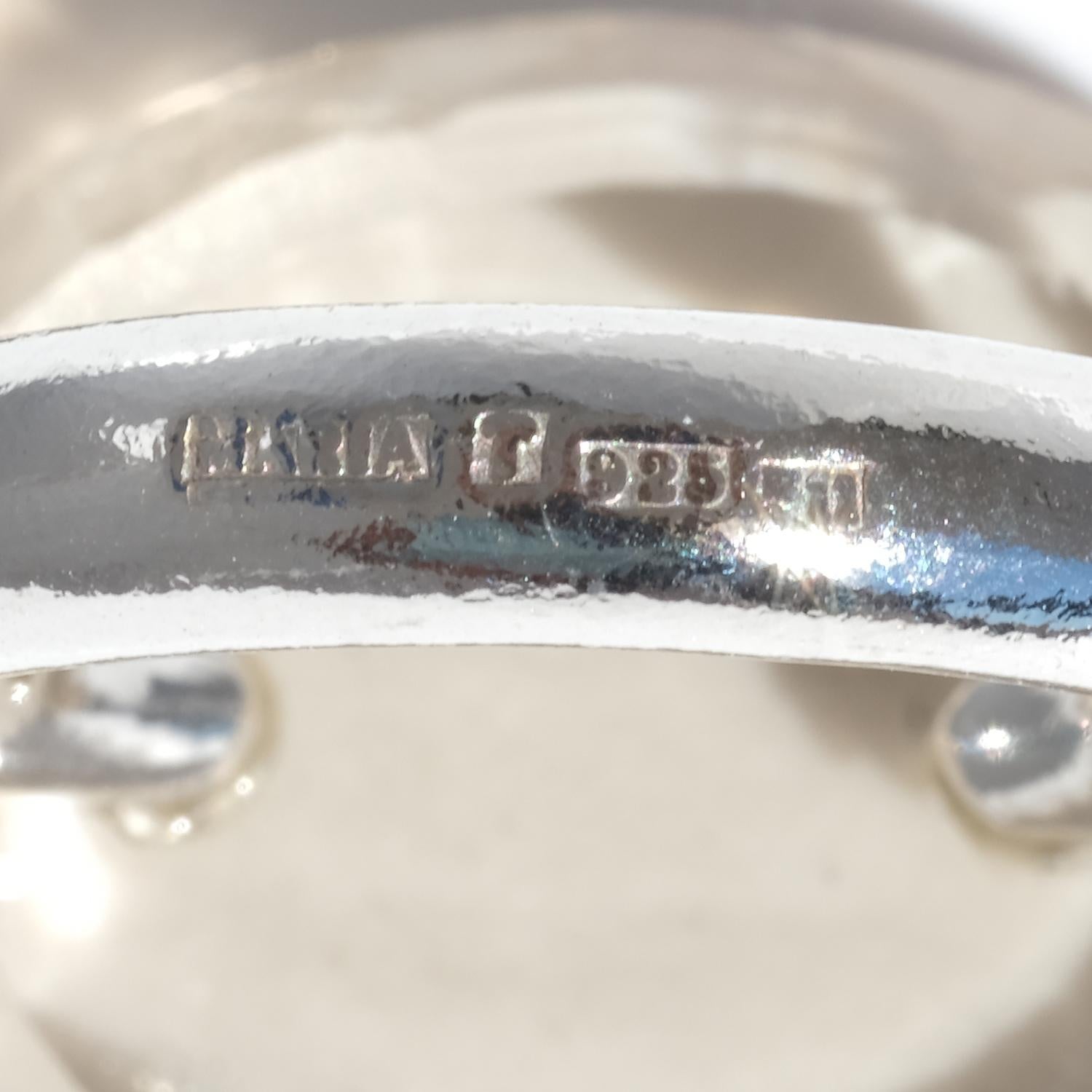 Anello in argento e citrino di Maria Elmqvist realizzato nel 2004 in vendita 4