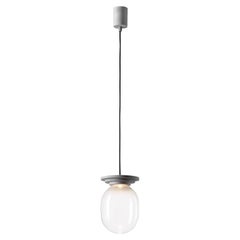 Silver and Clear Stratos Big Capsule Pendant Light by Dechem Studio