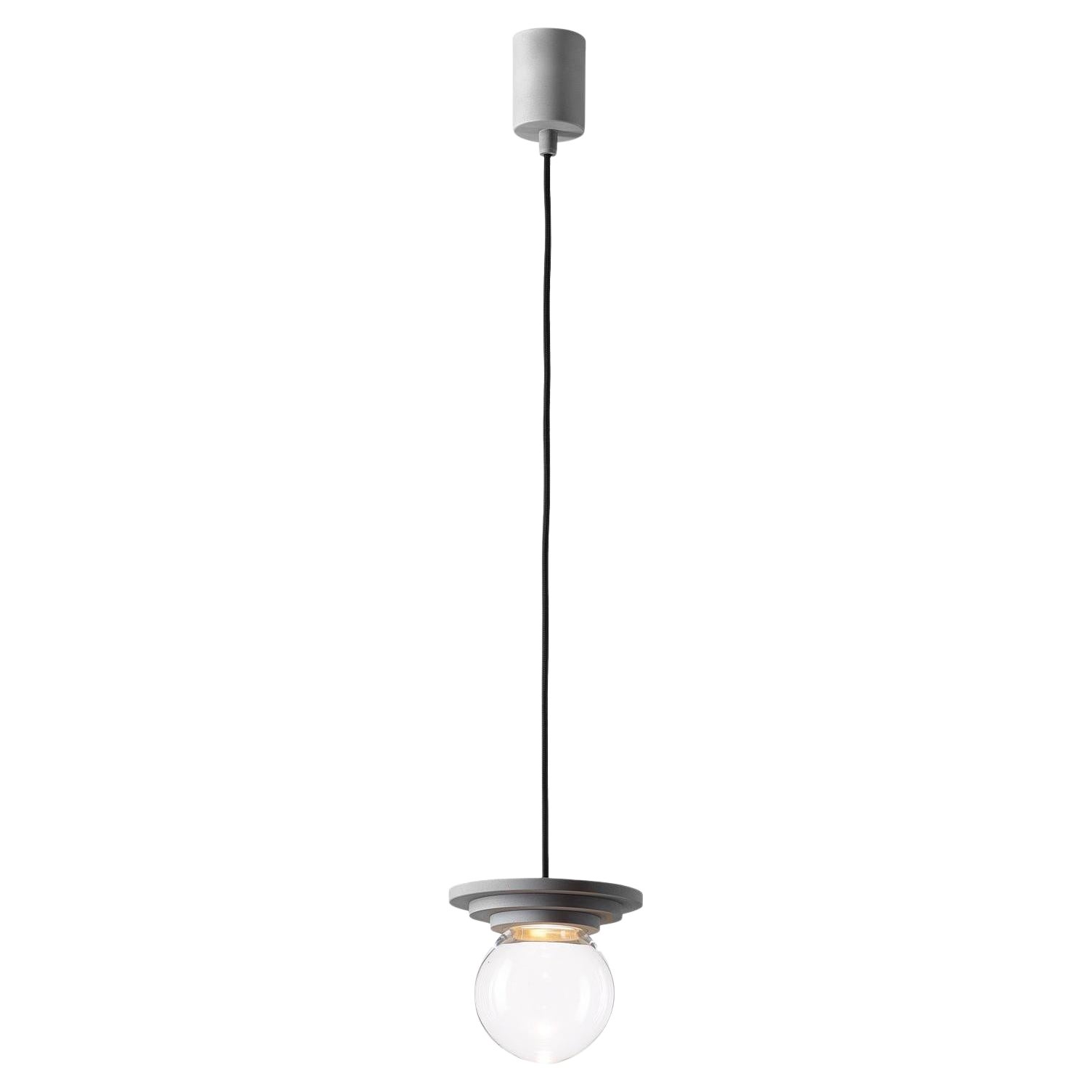 Silver and Clear Stratos Mini Ball Pendant Light by Dechem Studio For Sale