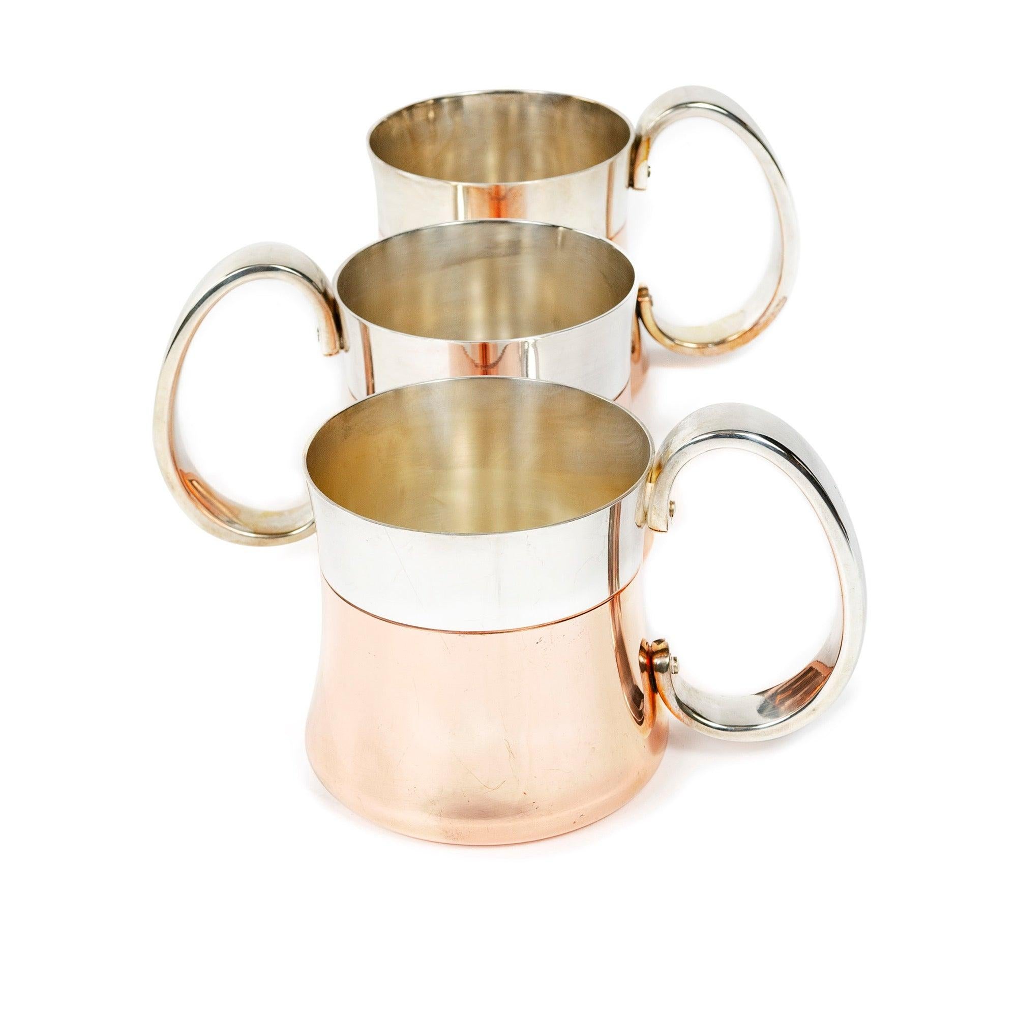 Una tazza di rame e argento.