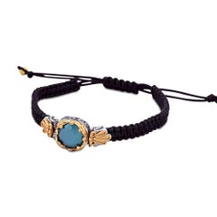 Silber- und Kordelarmband mit Swarovski-Kristall, Dimitrios Exklusives B435
