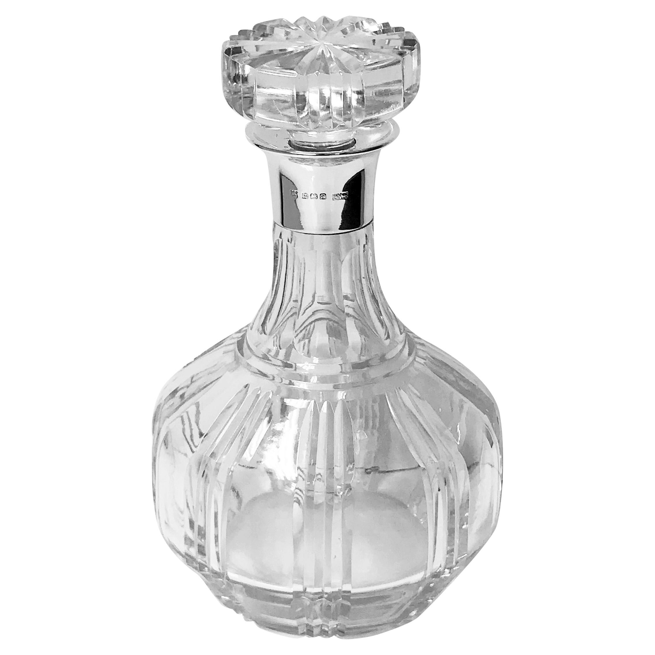 Silver and Crystal Decanter Birmingham 1942 Barker Bros