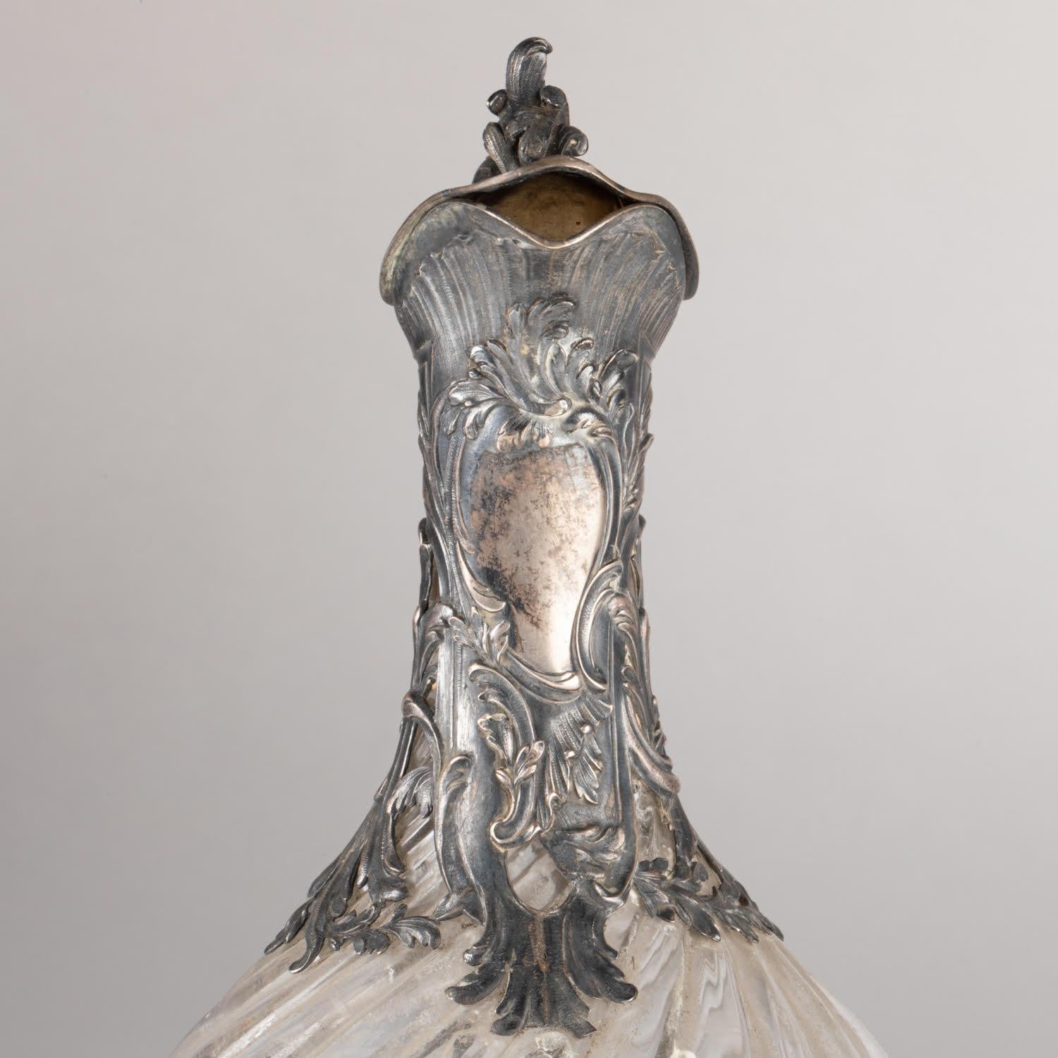 Français Aiguière en argent et en cristal, XIXe siècle, période Napoléon III. en vente