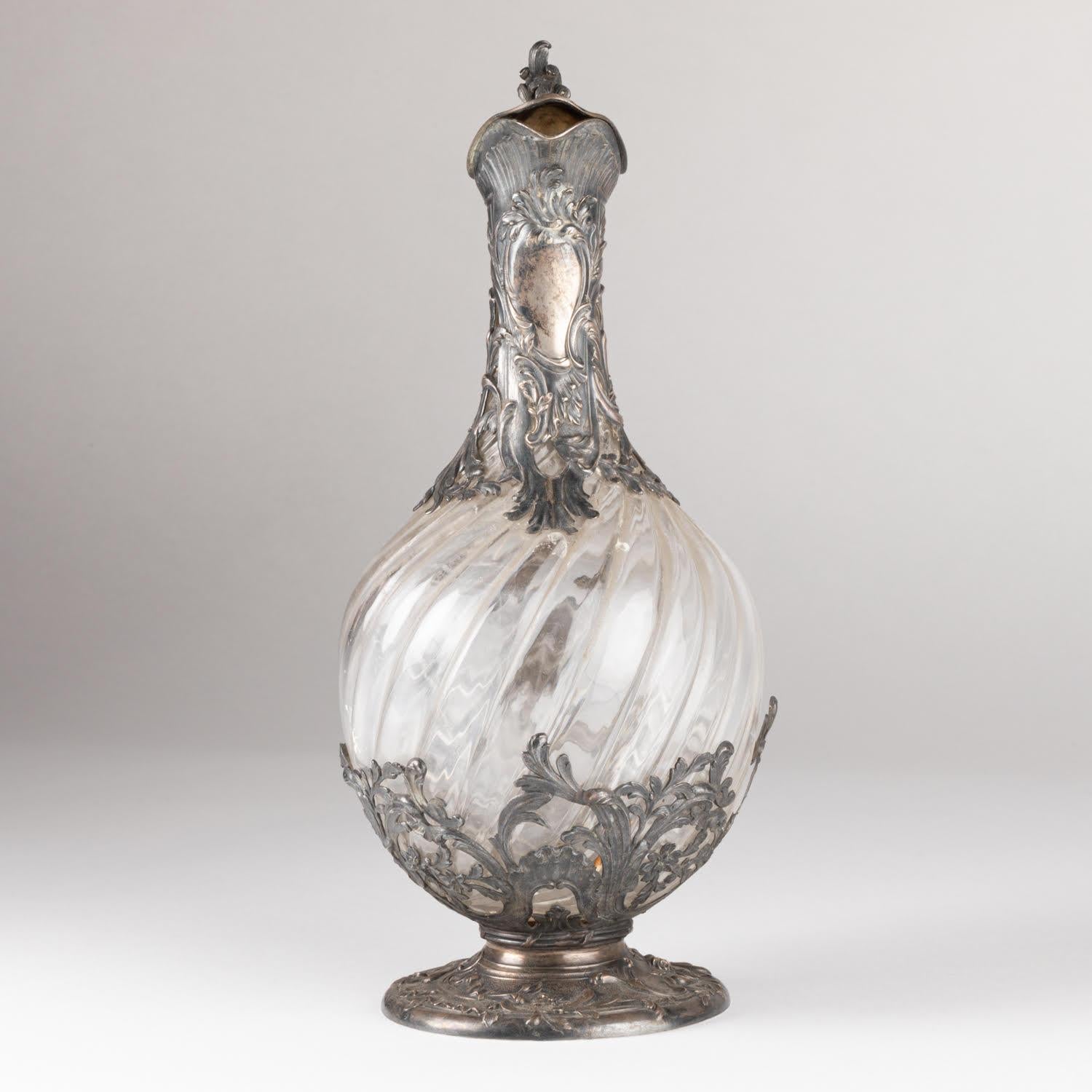 Aiguière en argent et en cristal, XIXe siècle, période Napoléon III. en vente 4