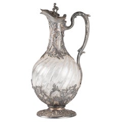 Aguamanil de Plata y Cristal, Siglo XIX, Periodo Napoleón III.