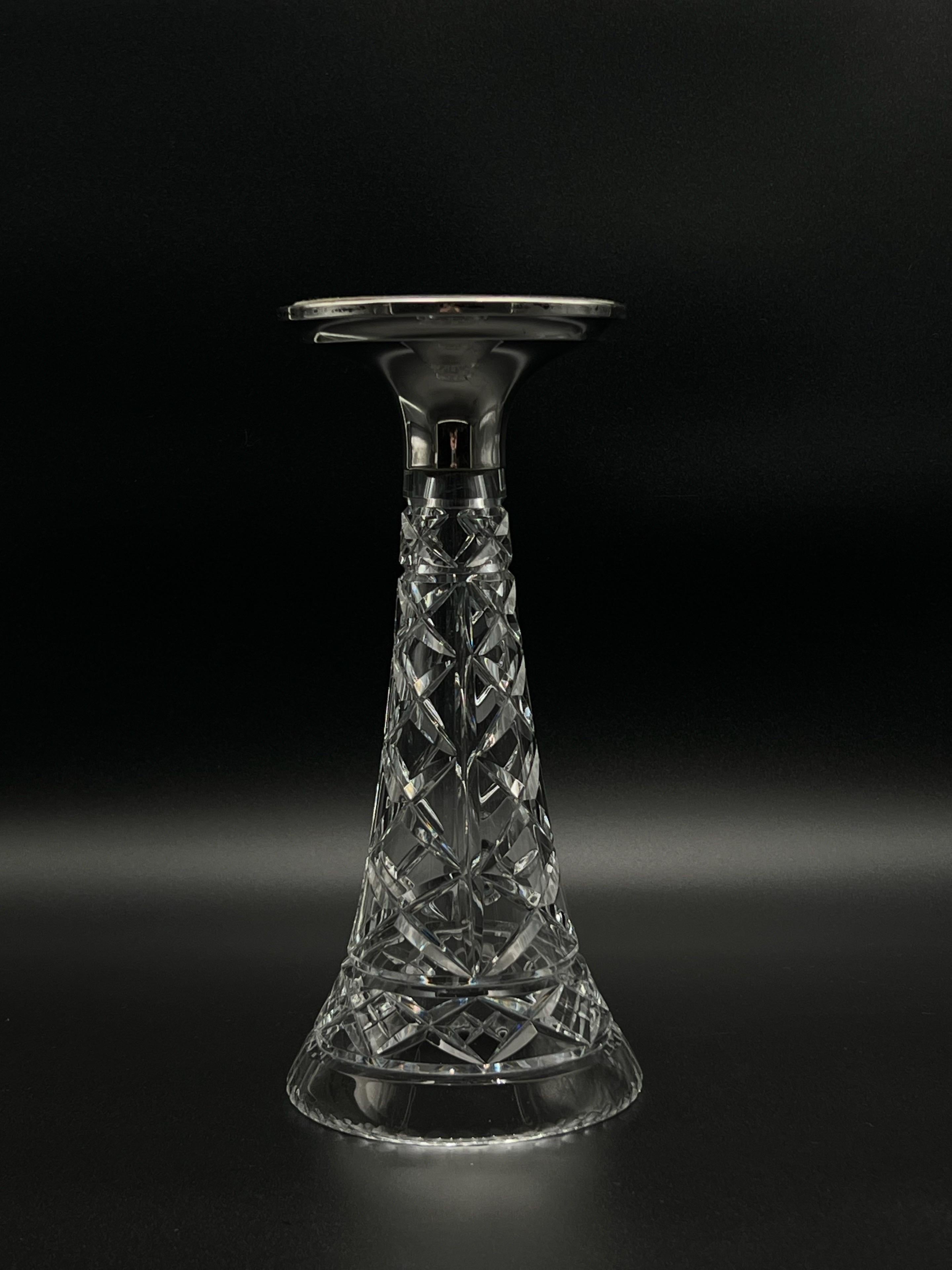 Silver and Crystal Pokal Vase by Th.Marthinsen, Norway In Good Condition For Sale In Skien, NO
