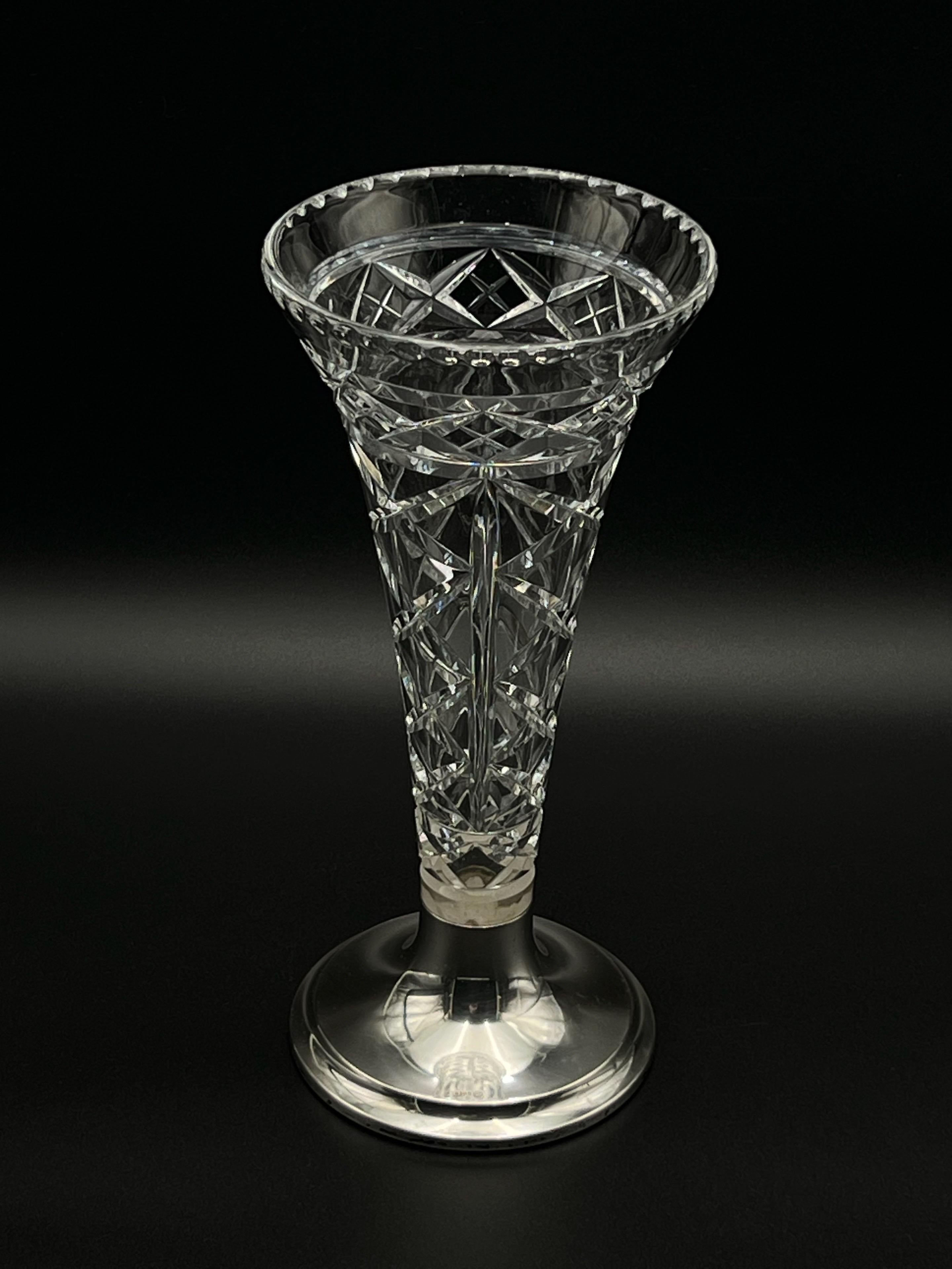 Silver and Crystal Pokal Vase by Th.Marthinsen, Norway For Sale 1