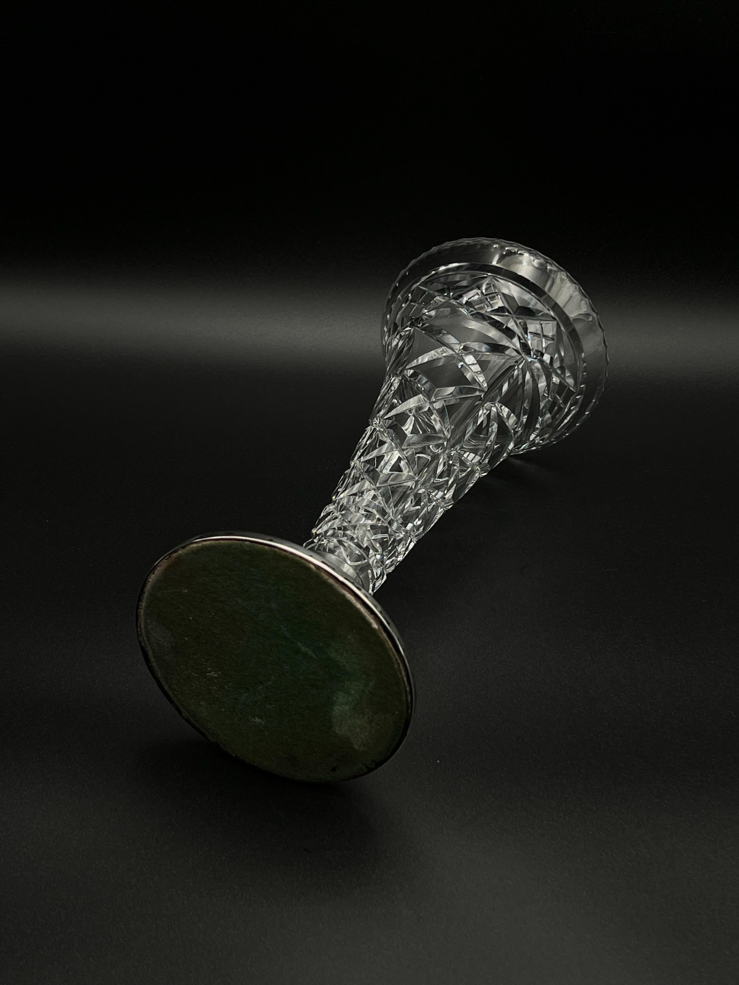 Silver and Crystal Pokal Vase by Th.Marthinsen, Norway For Sale 3