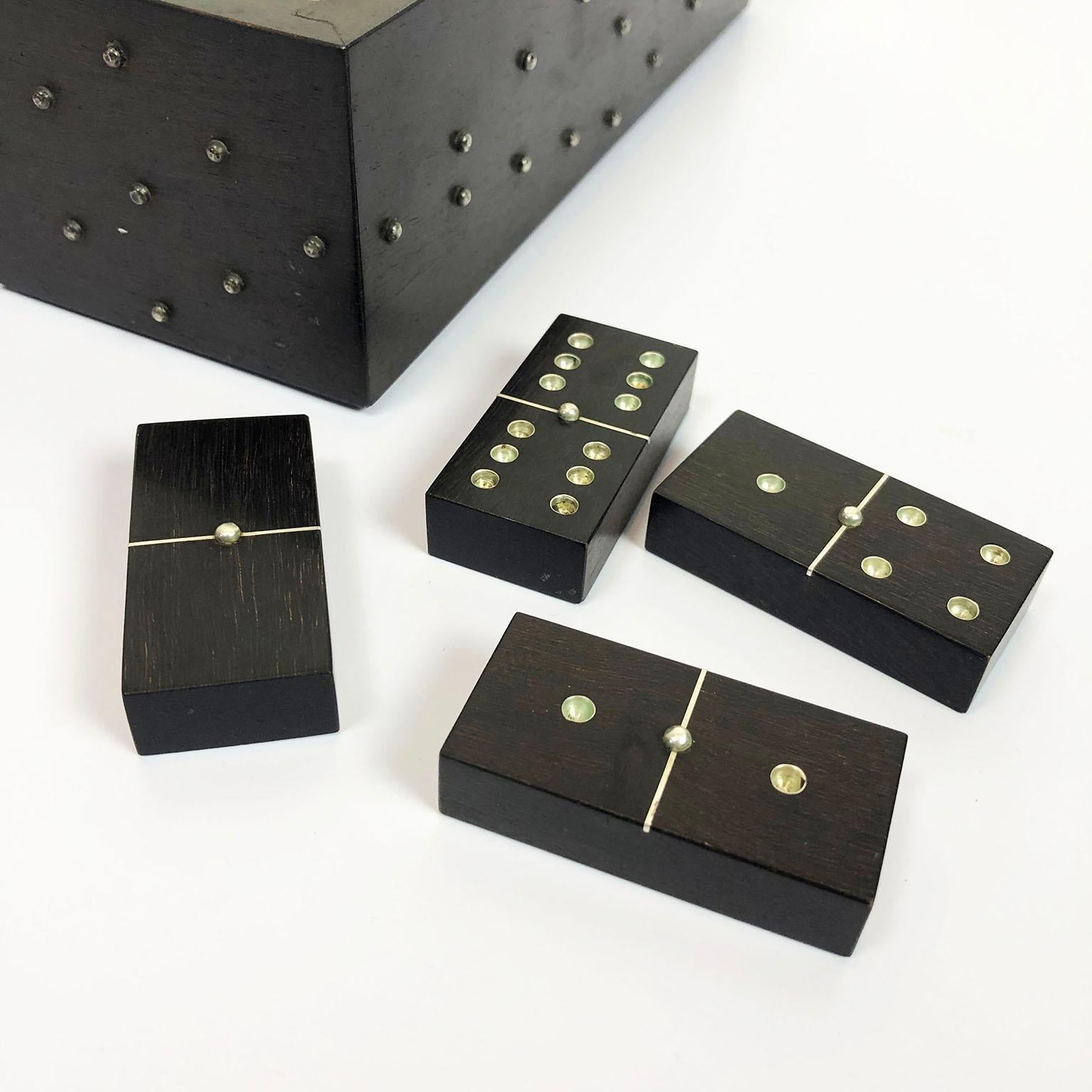 Mid-20th Century Silver and Ebony William Spratling Dominoes Set