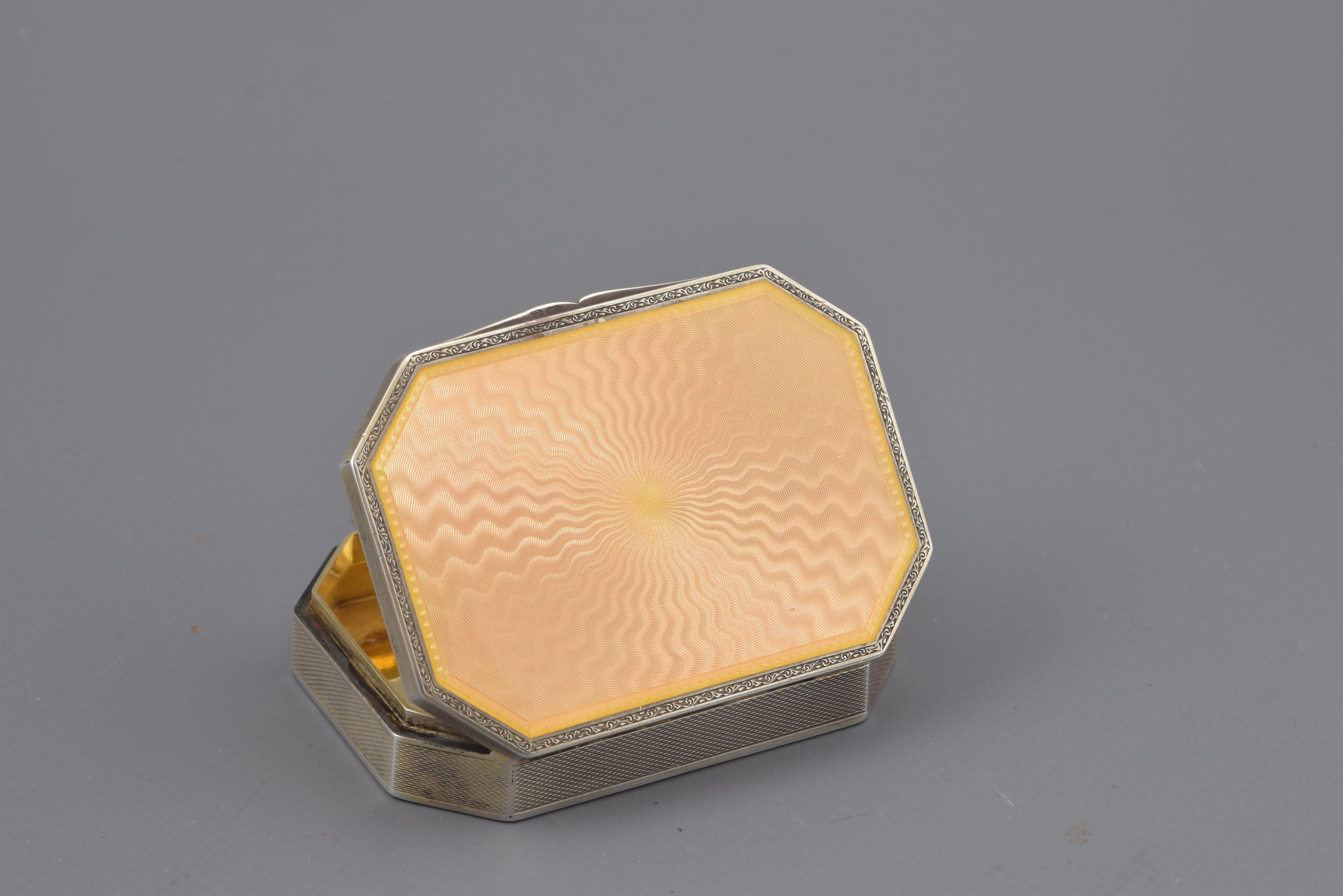 Neoclassical Silver and Enamel Box, Late 19th Century-20th Century