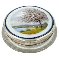 Vintage Silver and enamel candy box