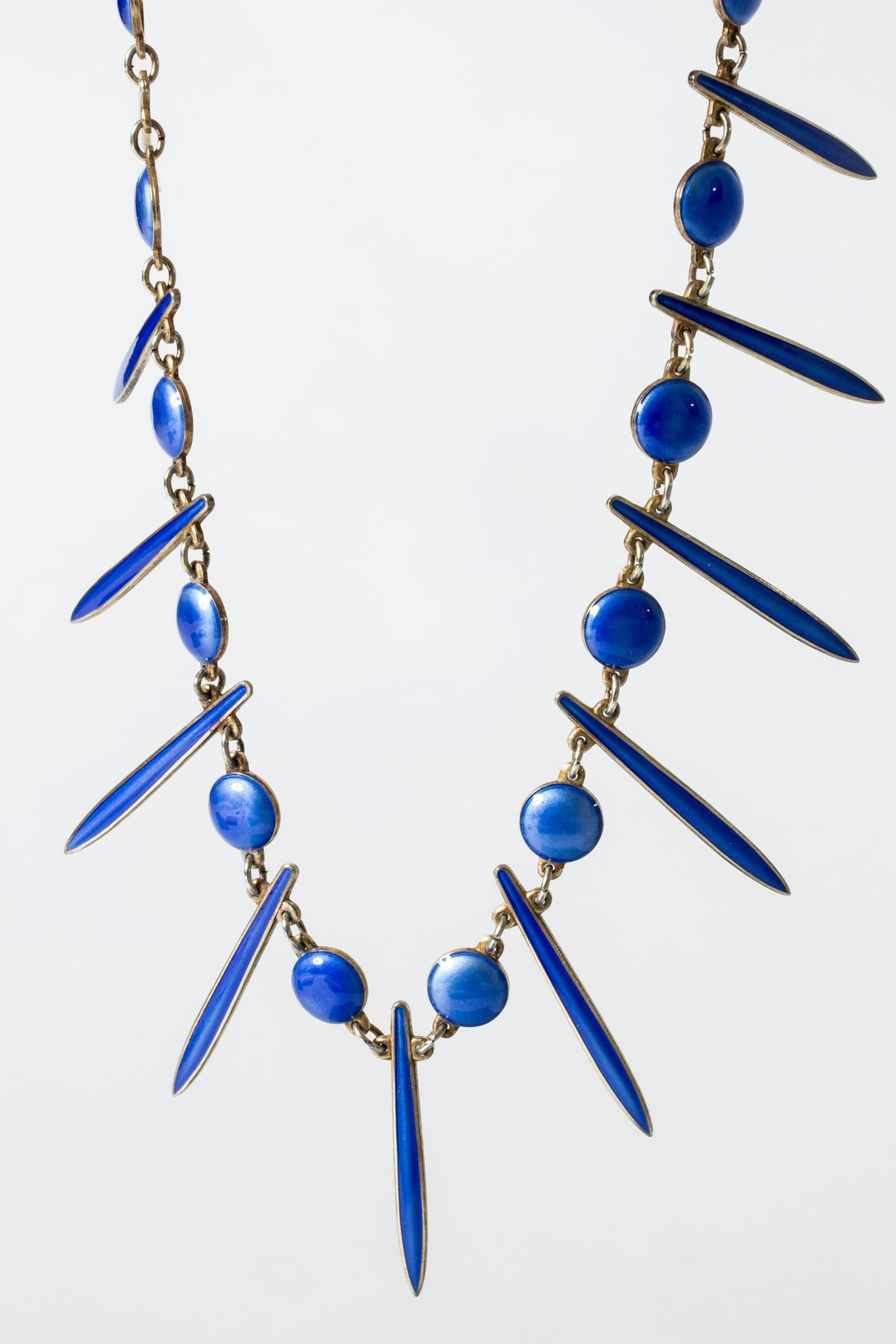 Silver and Enamel Collier from David Andersen, Norway, 1950s In Good Condition In Stockholm, SE