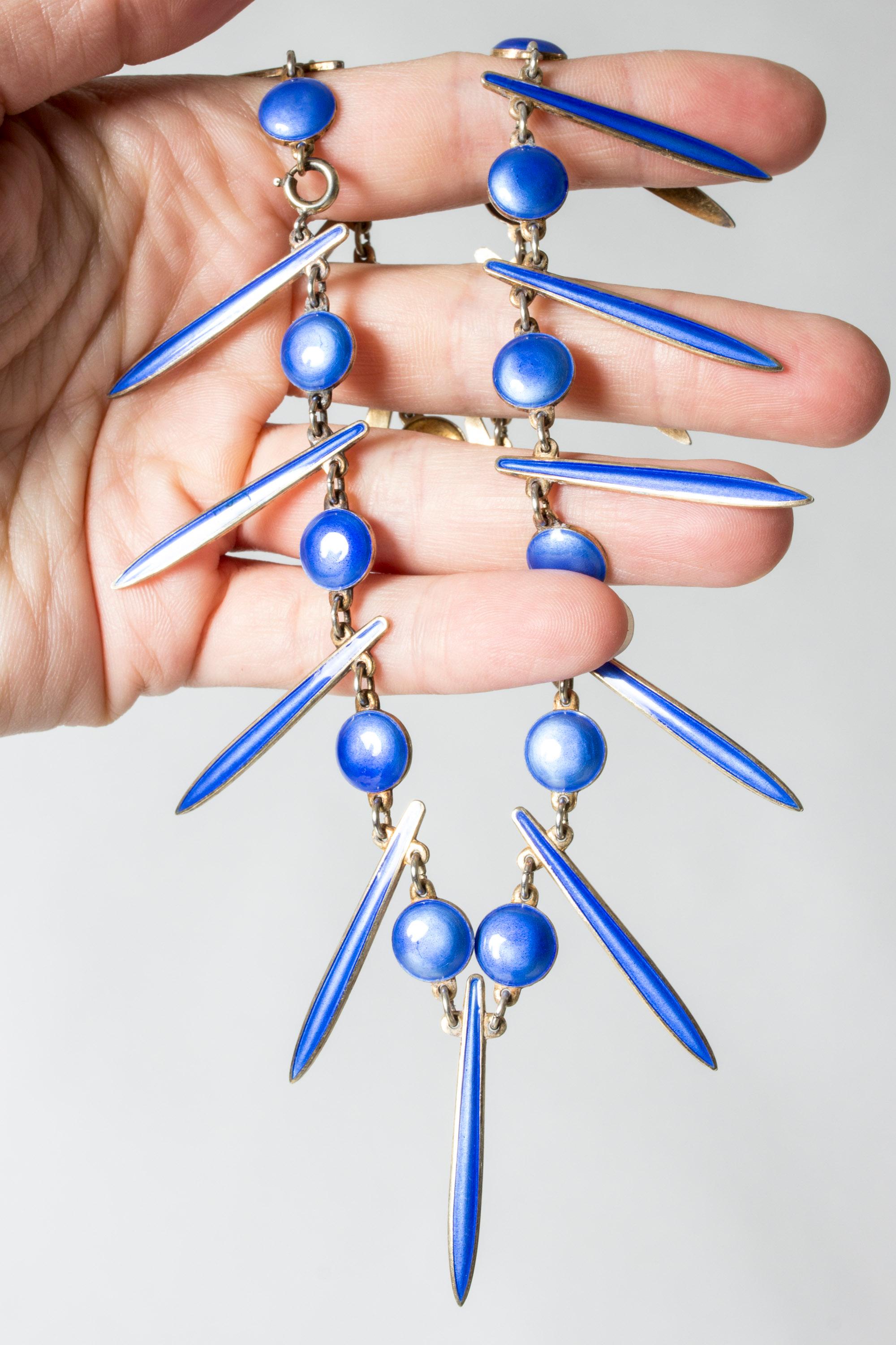 Silver and Enamel Collier from David Andersen, Norway, 1950s 1
