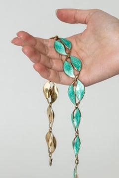 Silver and Enamel Collier from David Andersen, Norway, 1950s