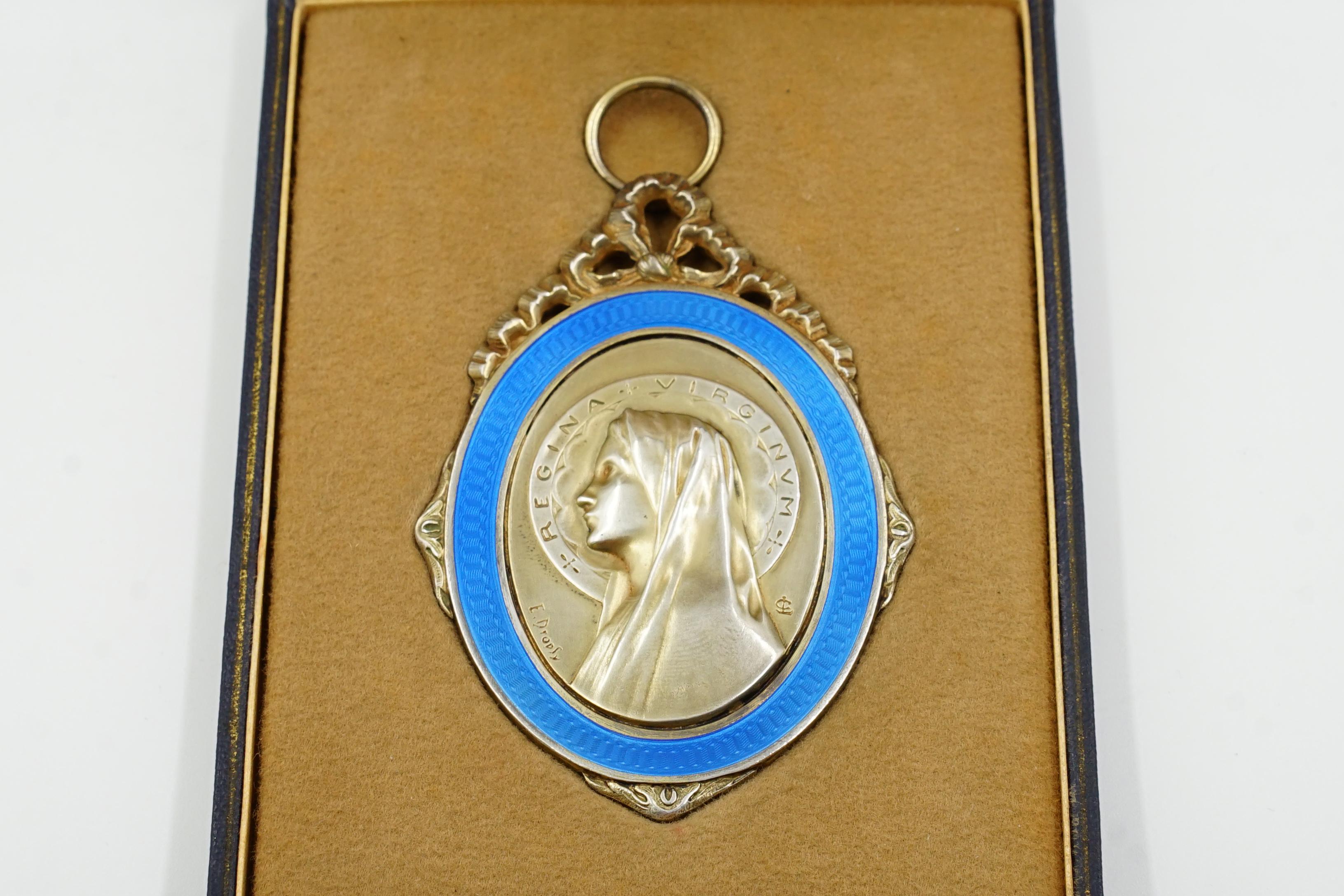 Art Nouveau Silver and enamel Emile Dropsy pendant For Sale