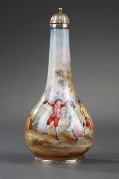 Silver and Enamel Flask, Vienna, Late 19th Century