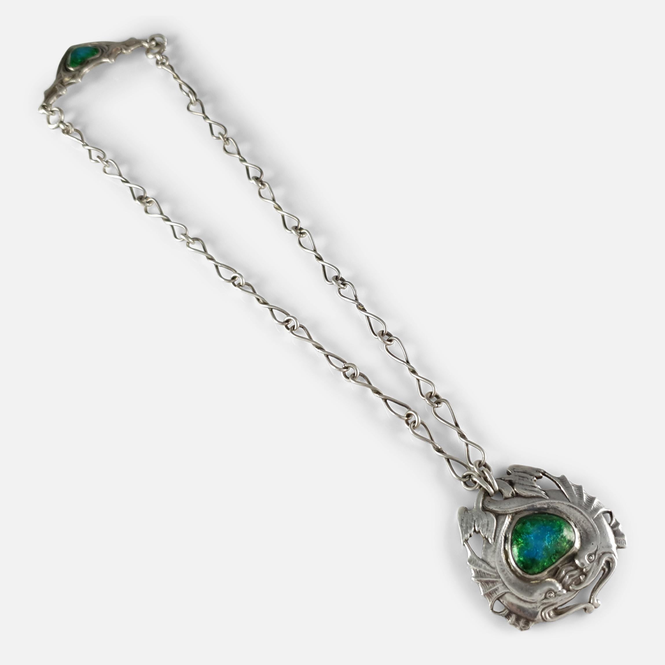 Collana in argento e smalto, Ramsden & Carr, 1904 in vendita 2
