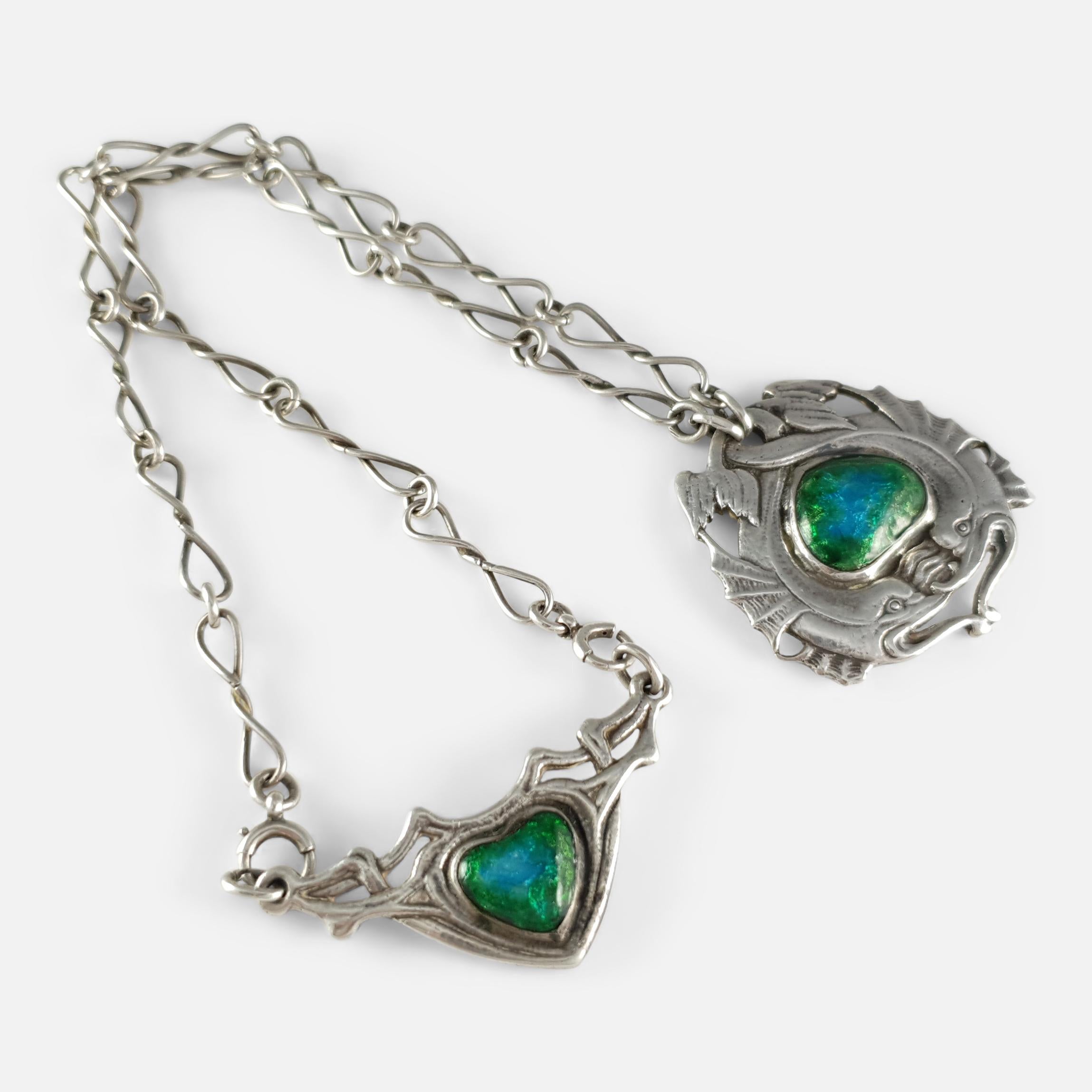 Collana in argento e smalto, Ramsden & Carr, 1904 in vendita 3