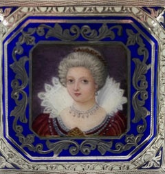 Silver and Enamel Silver Compact, Italy, circa 1900