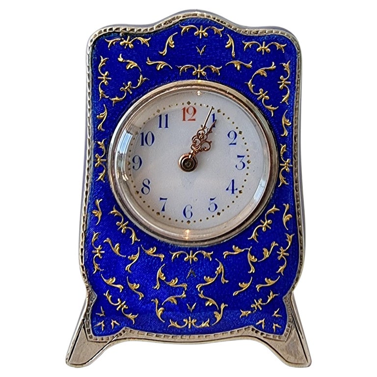 Silver and Enamel Sub Miniature Carriage Clock For Sale at 1stDibs