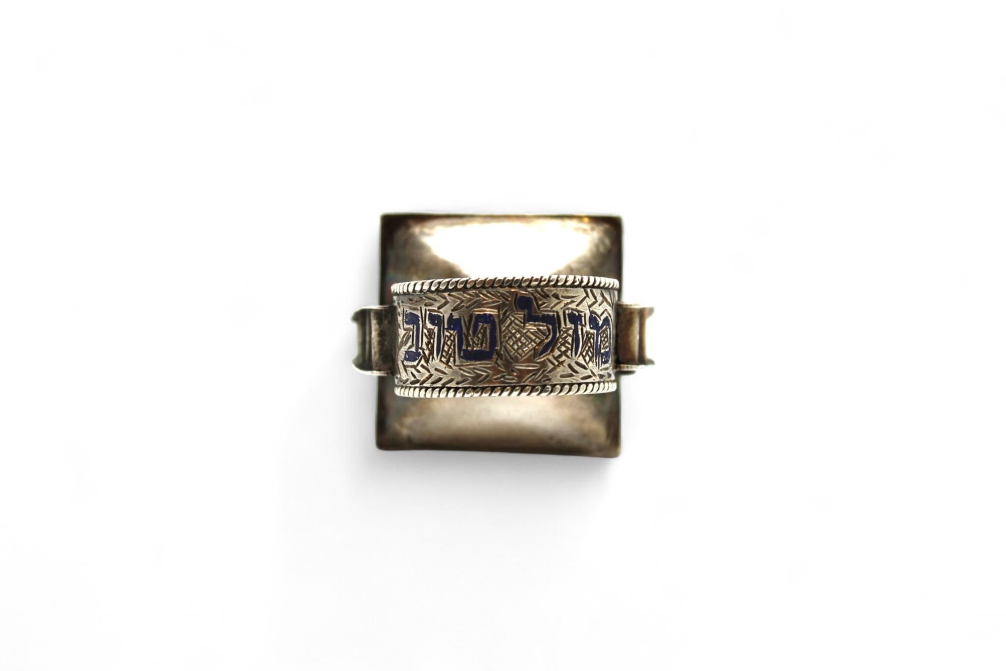 Silver and Enamel Wedding Ring – Europe, Early 20th Century In Good Condition For Sale In New York, NY