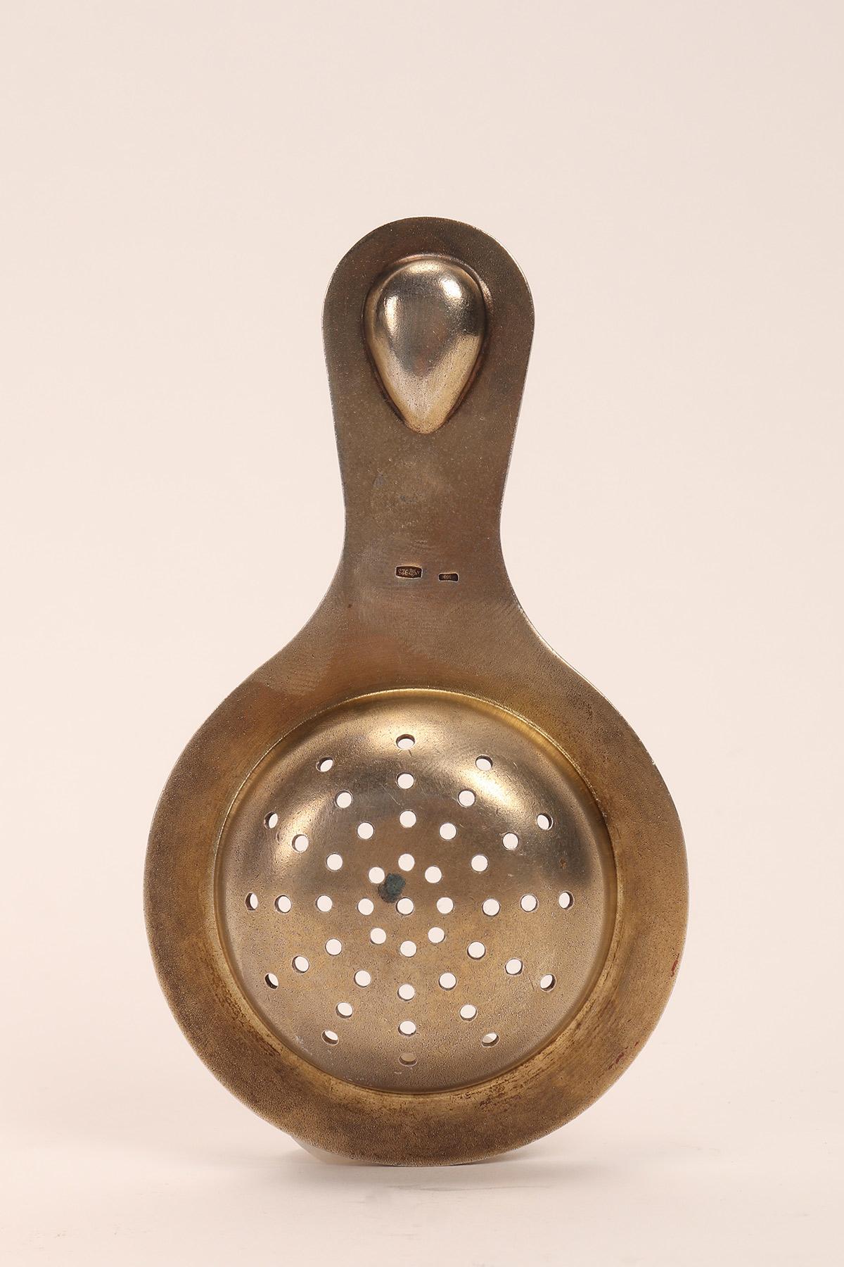20th Century Silver and Enamels Tea Strainer, URSS, 1940 For Sale