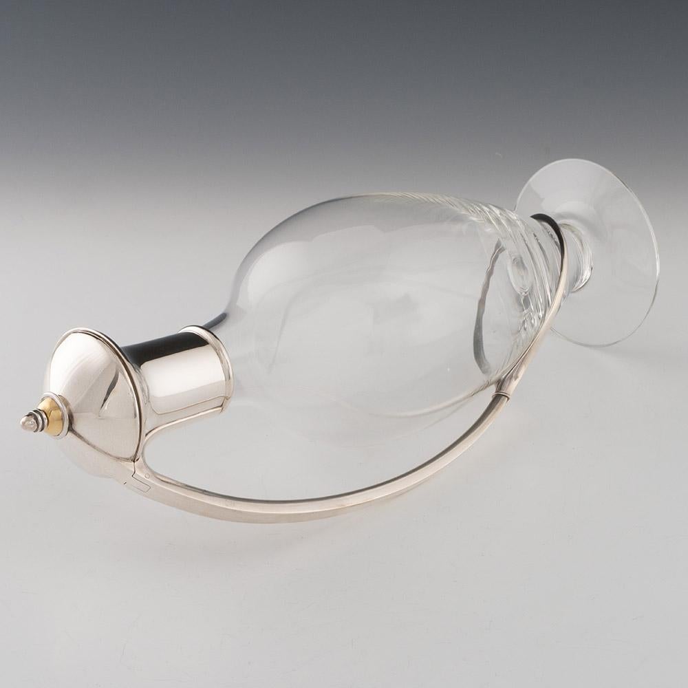 Late 20th Century Silver and Glass Claret Jug Birmingham 1998 For Sale