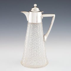 Silver and Glass Claret Jug Sheffield 1913