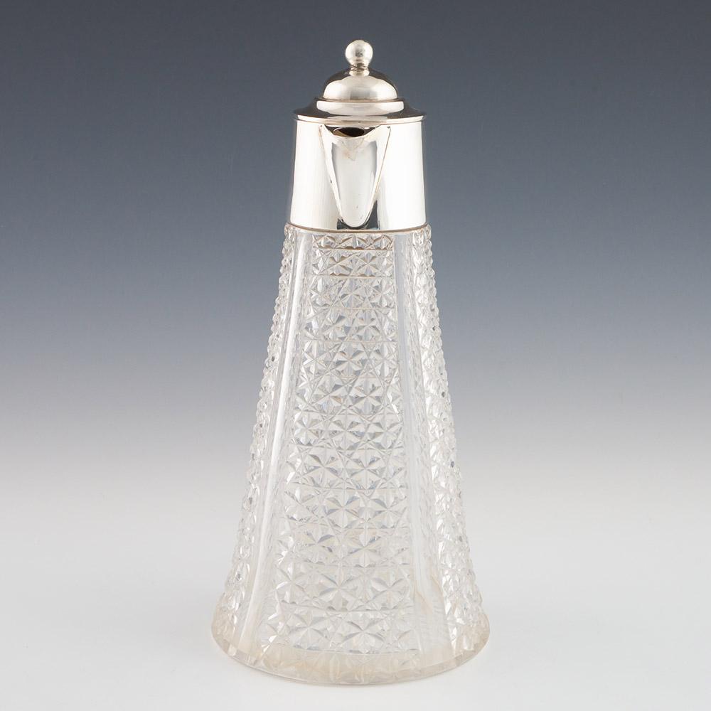 British Silver and Glass Claret Jug Sheffield 1913 For Sale