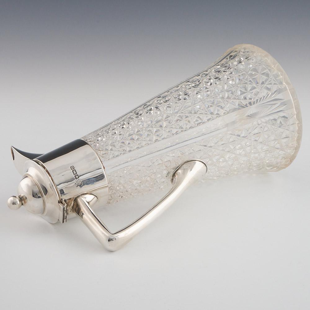 Early 20th Century Silver and Glass Claret Jug Sheffield 1913 For Sale
