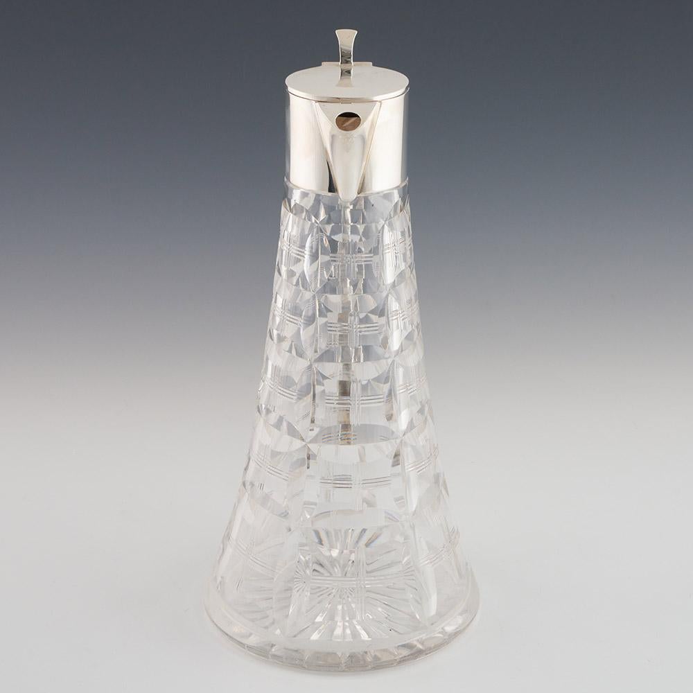 British Silver and Glass Claret Jug Sheffield 1926 For Sale