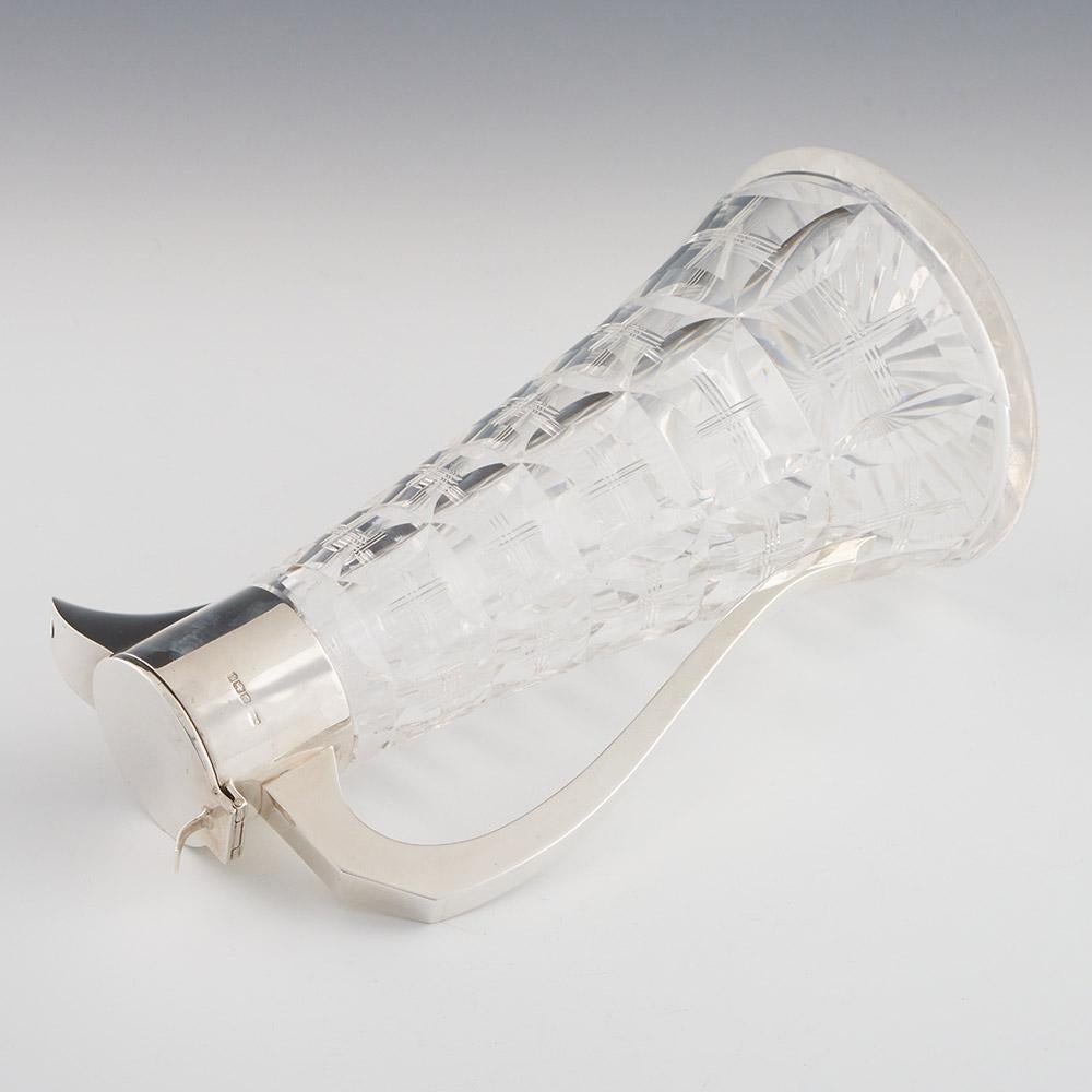 Early 20th Century Silver and Glass Claret Jug Sheffield 1926 For Sale