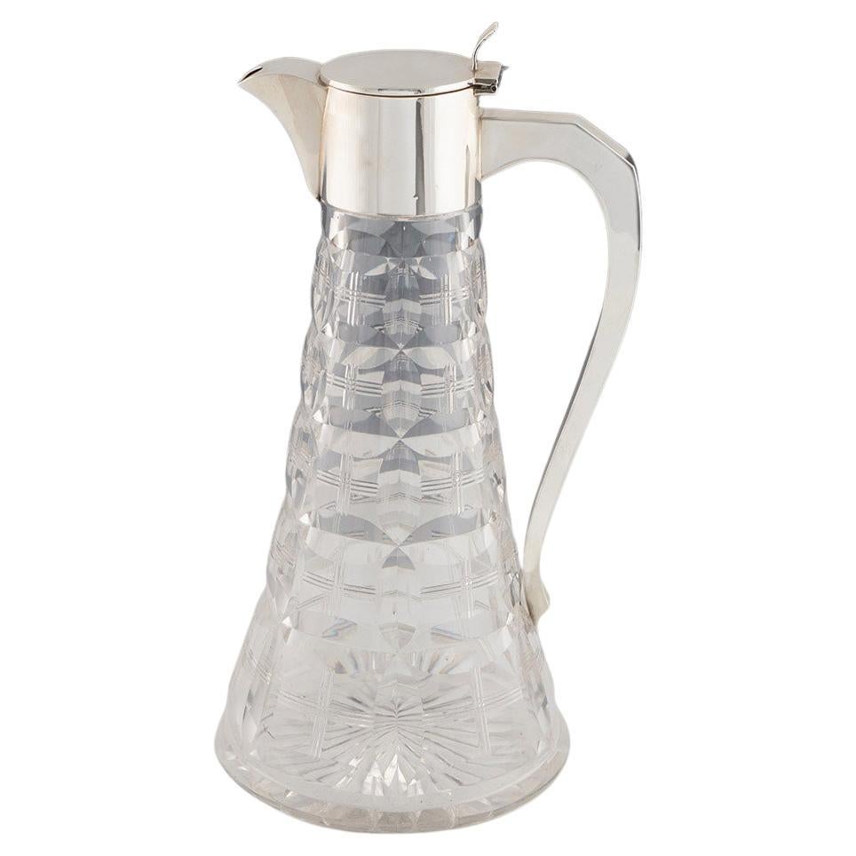 Silver and Glass Claret Jug Sheffield 1926 For Sale