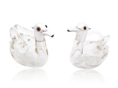 Silver and Glass Duck Decanters Art Nouveau Hukin & Heath