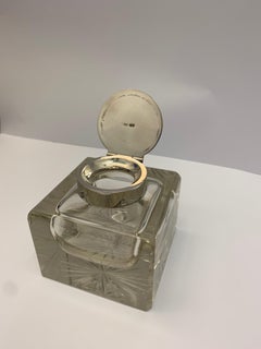 Silver and Glass Inkwell
