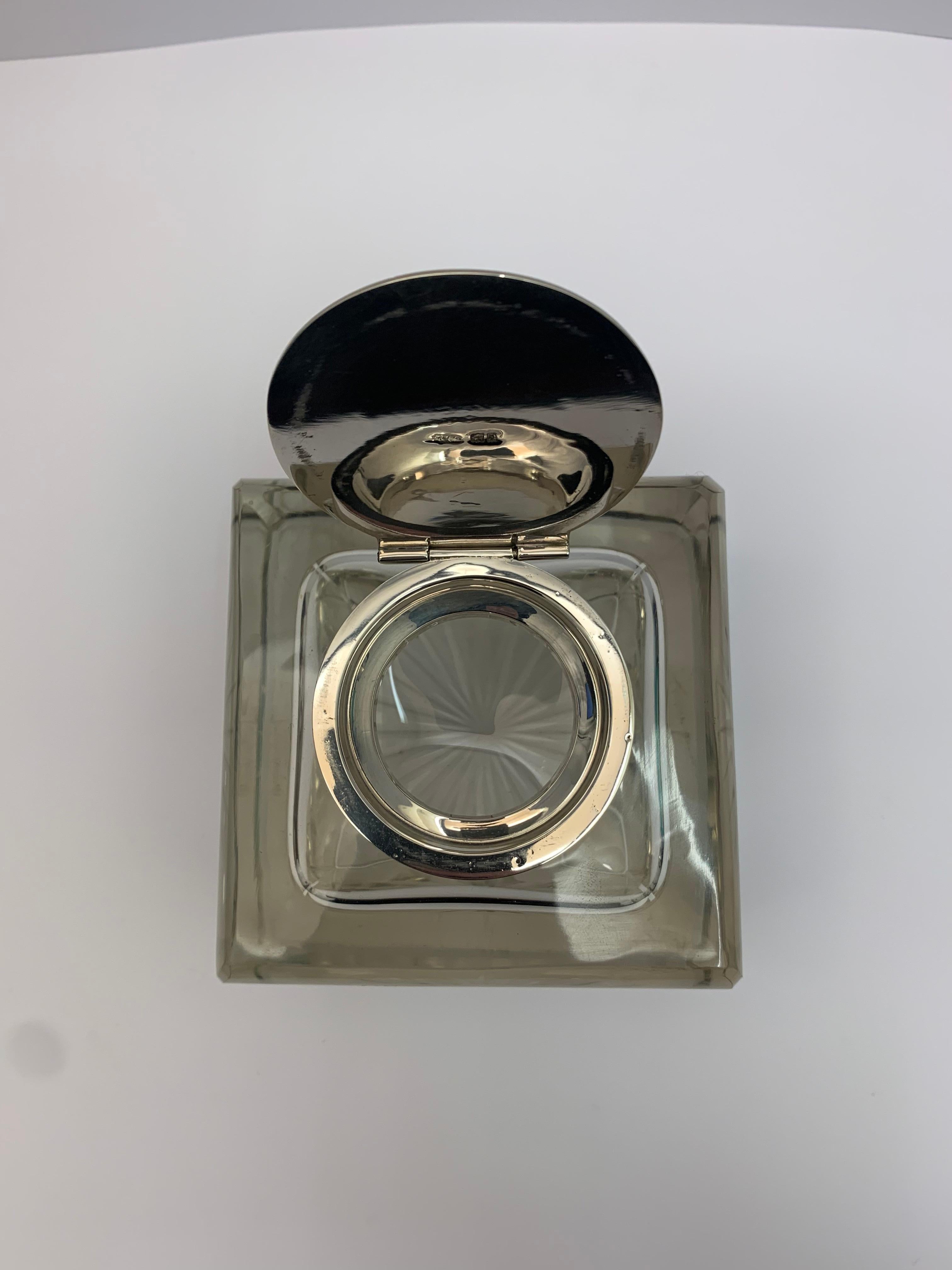 Silver and Glass Inkwell In Good Condition For Sale In London, London