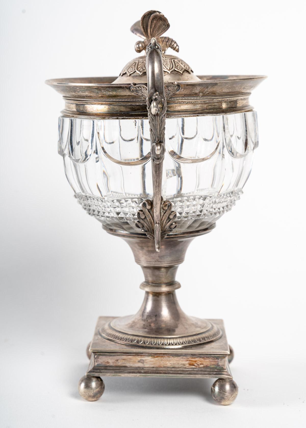 Silver and Glass Jam Dish, 19th Century 1