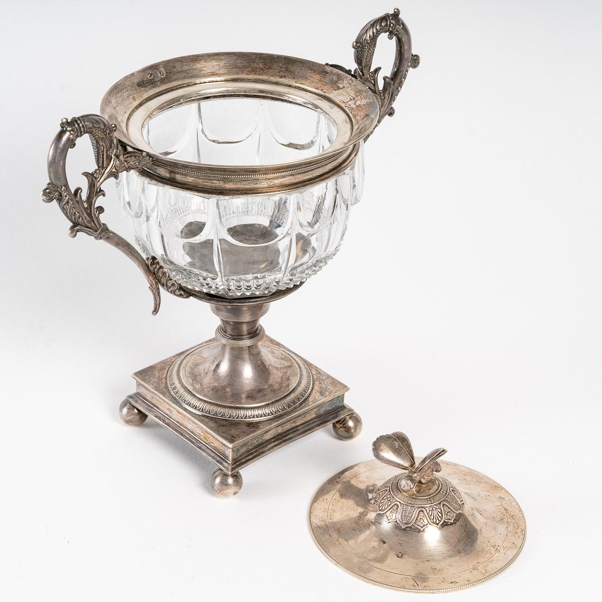 Silver and Glass Jam Dish, 19th Century 2