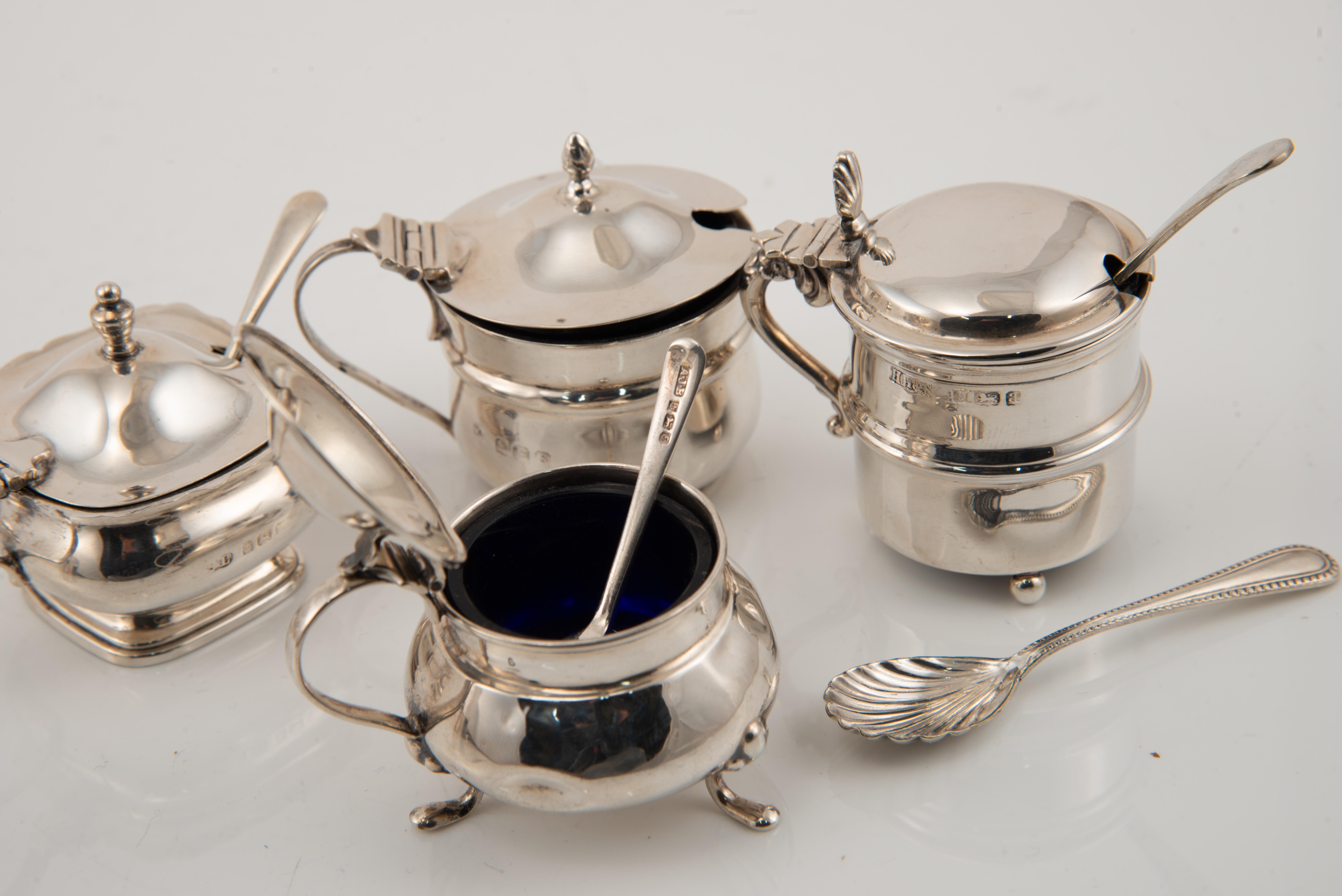 Senftöpfe aus Silber und Glas. England, 20. Jahrhundert. im Angebot 5